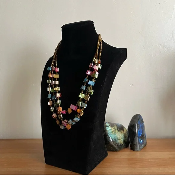 Dyed shell/MOP colorful multi-strand with bronze spacer- Boho beach - Picture 4 of 6